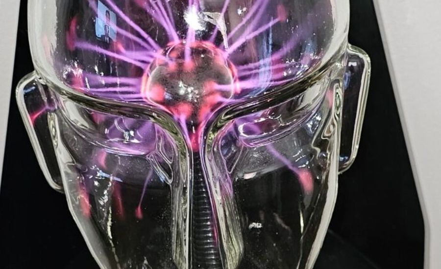 nebula glass alien head plasma lamp